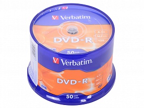 Диски DVD-R 4.7Gb Verbatim 16х  50 шт  Cake Box   43548 