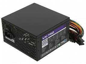 Блок питания Aerocool 750W Retail VX-750 [снят с производства] , ATX v2.3, A.PFC, fan 12cm, 2x PCI-E [6+2-Pin], 6x SATA, 3x MOLEX, 1x FDD