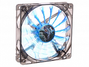 Вентилятор Aerocool Shark 12см "Blue Edition" (синяя подсветка), 3+4 pin, 32.5 CFM, 800 RPM, 12.6 dBA