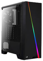 Корпус Aerocool Cylon Mid Tower Black, ATX, без БП, RGB подсветка, окно, 1x USB 3.0 + 2x USB 2.0, 1х12см вентилятор в комплекте 