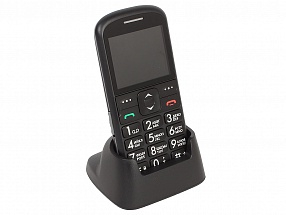 Телефон GINZZU R12D черный 1SIM/2.2"/SOS/Flash/FM/BT/MicroSD UpTp16Gb/Cradle/1050мАч