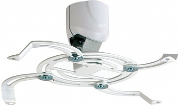 Кронштейн для проекторов Kromax PROJECTOR-40 White, max 15 кг, потолочный, 3 ст свободы, наклон 30°, вращение на 360°, от потолка 115 мм, декоративн