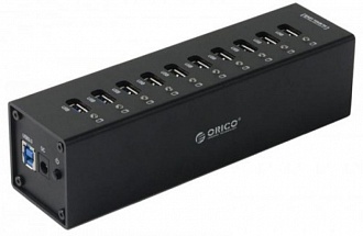 Концентратор USB ORICO A3H10-BK 10 портов USB 3.0 черный, 5 Гбит/сек, алюминиевый сплав