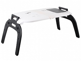 Портативный складной прикроватный столик для ноутбука Kromax SATELLITE-70 до 17" Встроенный охлаждающий кулер, Встроеный коврик для мышки