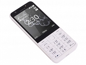 Мобильный телефон Nokia 230 Dual Sim White Silver , 2.8'' 320x240, 16MB RAM, 16MB, up to 32GB flash, 2Mpix, 2 Sim, 2G, BT, 1200mAh, 92g, 124,6x53,4x10