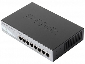 Коммутатор D-Link DES-1210-08P/C2A Настраиваемый коммутатор WebSmart с 8 портами 10/100Base-TX с поддержкой PoE 802.3af (15,4 Вт), PoE-бюджет 72 Вт