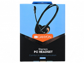Наушники CANYON PC (микрофон ,регулятор громкости,1.8M) чёрные-оранжевые (OSCNSCHS01BO) 