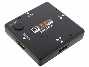 Разветвитель HDMI Switch Orient HS0301L(+) 3-in/1-out, HDMI 1.3b, HDTV 1080p/ 1080i/ 720p, HDCP1.2, питание от HDMI, черный пл.корпус
