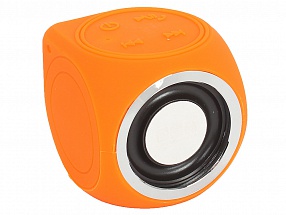 Портативная беспроводная музыкальная колонка CW Cubic Box (цвет оранжевый, карабин и USB кабель в комплекте)