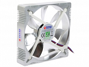 Вентилятор TITAN TFD-A12025L12Z(RB) Aluminum Frame Fan , 122x122x25мм, z-axis, 3-PIN, 1800 ± 10% RPM , < 34 dBA