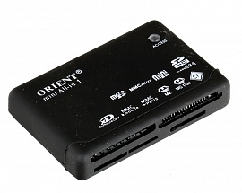 Картридер <AII in 1> USB 2.0 Orient Mini CR-02BR Black