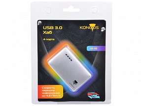 Концентратор USB 3.0 Konoos UK-33 (4 порта)