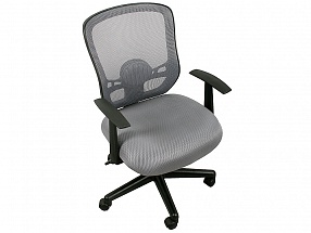 Кресло офисное COLLEGE HLC-0420F-1C-1/2 серый ткань, сетчатый акрил, 120 кг, крестовина и подлокотники черный пластик. (ШxГxВ), см 65x63x94-104 