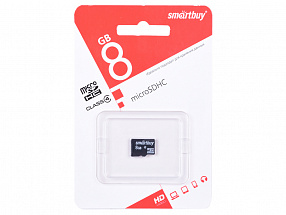 Карта памяти Micro SDHC 8GB Smartbuy Сlass 4 (без адаптеров)