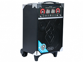 Беспроводная портативная акустика MAX Q67 (чемодан) аудиосистема с поддержкой Bluetooth®, эхо-эффект, беспроводной микрофон, черный 