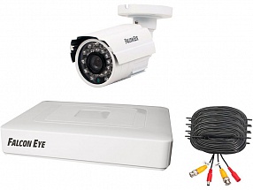 Комплект видеонаблюдения Falcon Eye FE-104MHD KIT Start  4 канальный + 1 камера гибридный(AHD,TVI,CVI,IP,CVBS) регистратор; Видеовыходы: VGA;HDMI; Вид