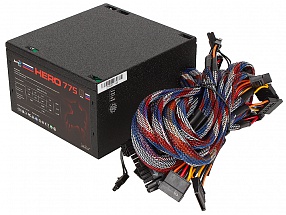 Блок питания Aerocool 775W Retail HERO 775 , 80 PLUS Bronze, ATX v2.4, fan 12cm RED LED, 4x PCI-E [6+2-Pin], 6x SATA, 4x MOLEX