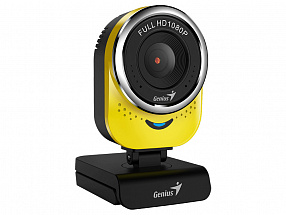 Веб-камера Genius QCam 6000 Yellow, 1080p Full HD, вращается на 360°, универсальное крепление, микрофон, USB 