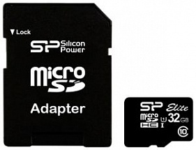 Карта памяти MicroSDHC 32GB Silicon Power Elite UHS-I U1 + SD Adapter (SP032GBSTHBU1V10-SP)