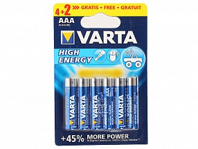 Батарейка VARTA HIGH ENERGY AAA/LR03, 4+2шт. в блистере 4903121436