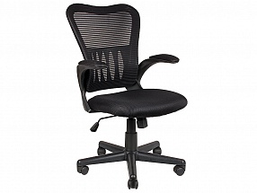 Кресло офисное COLLEGE HLC-0658F, черное ткань, сетчатый акрил, 120 кг, крестовина и подлокотники черный пластик. (ШxГxВ), см 60.5x55x93-102.5