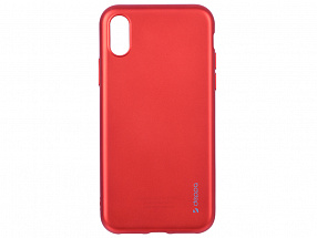 Чехол Deppa Case Silk для Apple iPhone X/XS, красный металлик
