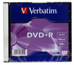 Диск   DVD+R 4.7Gb Verbatim 16x  Slim  (515)