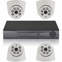 Комплект видеонаблюдения ORIENT XVR+4D/720p AHD-видеорегистратор 720p, 4 купольные AHD-камеры 720p (пластиковые для помещений), блоки питания и соедин