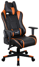 Игровое кресло Aerocool AC220 AIR-BO , черно-оранжевое, с перфорацией, до 150 кг, размер, см (ШхГхВ) : 66х63х125/133.