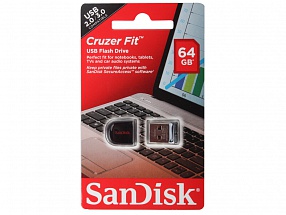 Внешний накопитель 64GB USB Drive <USB 2.0> SanDisk Cruzer Fit (SDCZ33-064G-B35)