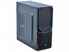 Корпус Aerocool [PGS-V] V3X Advance чёрно-красный , ATX, без БП, 1х USB 3.0 + 1х USB 2.0, в комплекте 1х 120мм red LED + 1x 80мм black fan.