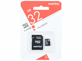 Карта памяти Micro SDHC 32GB Smartbuy Class 10 (с адаптером SD)LE