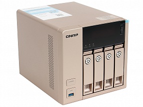 Сетевой накопитель QNAP TVS-463-8G Сетевой RAID-накопитель, 4 отсека для HDD, HDMI-порт. Четырехъядерный AMD 2.4 ГГц, 8ГБ оперативной памяти.