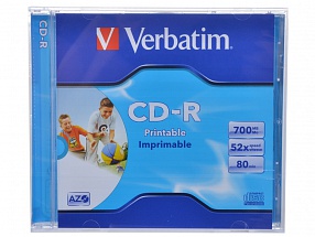 Диск CD-R Verbatim Jewel DL+ Printable (43325\43324) 80min 700Mb 52x