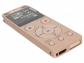 Диктофон Sony ICD-UX560 золото, 4 Гб, microSD-слот, USB, литиевый аккум., тонкий металл. корпус, стерео-микрофон, шумоподавление, время работы: 27 час