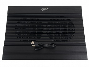 Теплоотводящая подставка под ноутбук DeepCool N8 BLACK (до 17", вентилятор 2x140мм,  алюминий, черный, 2USB )