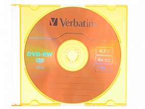 Диск   DVD-RW 4.7Gb Verbatim 4x  Slim color  43563\43635