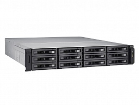 Сетевой накопитель QNAP  TS-EC1280U-E3-4GE-R2 Сетевой RAID-накопитель, 12 отсека для HDD, ECC-память, два порта 10 GbE (SFP+), стоечное исполнение, дв
