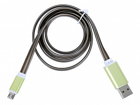 Кабель Gmini GM-MEL200FLATBR , USB-microUSB светящийся, 1м, коричневый
