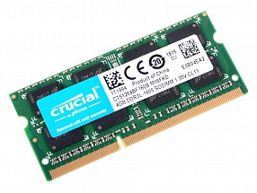 Оперативная память для ноутбуков Crucial CT51264BF160B SO-DIMM 4GB DDR3L 1600MHz SO-DIMM 204-pin/PC-12800/CL11