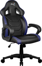 Игровое кресло Aerocool AC60C AIR-BB , черно-синее, до 100кг, ШxГxВ : 65x74x113/120 см, газлифт 80 мм, механизм "бабочка"