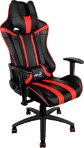 Кресло для геймера Aerocool AC120-BR , черно-красное, до 150 кг, размер, см (ШхГхВ) : 70х55х124/132.