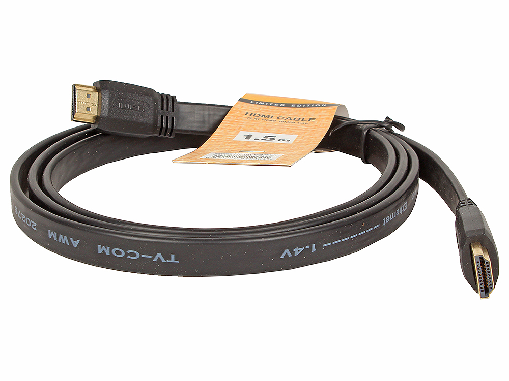 Hdmi 19m m. Кабель HDMI 19m/m 1.4v плоский 1.5m TV-com <cg200f-1.5m>. HDMI кабель 5m 1.4v 3d. Кабель VCOM HDMI 1.5 М (черный). Кабель HDMI-HDMI L-3m 2069.