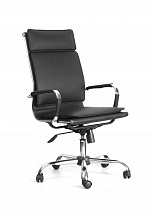 Кресло руководителя Recardo Select черный/Эко кожа/крестовина ХРОМ 700мм/высота спинки 635мм/ширина 450мм/Механизм качания DMS