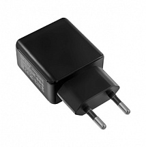 Зарядное устройство/адаптер питания USB от эл.сети GINZZU GA-3314UB 2xUSB 3,1A 5V черный + кабель USB Type C 1м