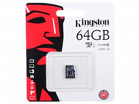 Карта памяти MicroSDXC 64GB Kingston Class10 G2  без адаптера <SDC10G2/64GBSP>