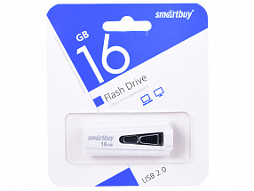 Внешний накопитель 16Gb USB Drive  USB2.0  Smartbuy IRON White/Black (SB16GBIR-W)