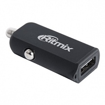 Зарядное устройство RITMIX RM-102 – ультракомпактное автомобильное зарядное устройство с интерфейсом USB (DC 5 В, 1000 мА)