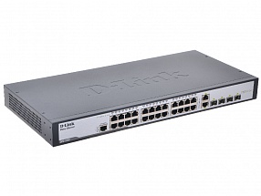 Коммутатор D-Link DES-1228/ME/B1A Управляемый коммутатор 2 уровня с 24 портами 10/100Base-TX, 2 портами 100/1000Base-X SFP и 2 комбо-портами 100/1000B