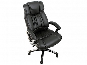 Кресло руководителя COLLEGE H-8766L-1 Черный, экокожа, 120 кг, подлокотники кожа/хром, крестовина хром, (ШxГxВ), см 71x74x111-121